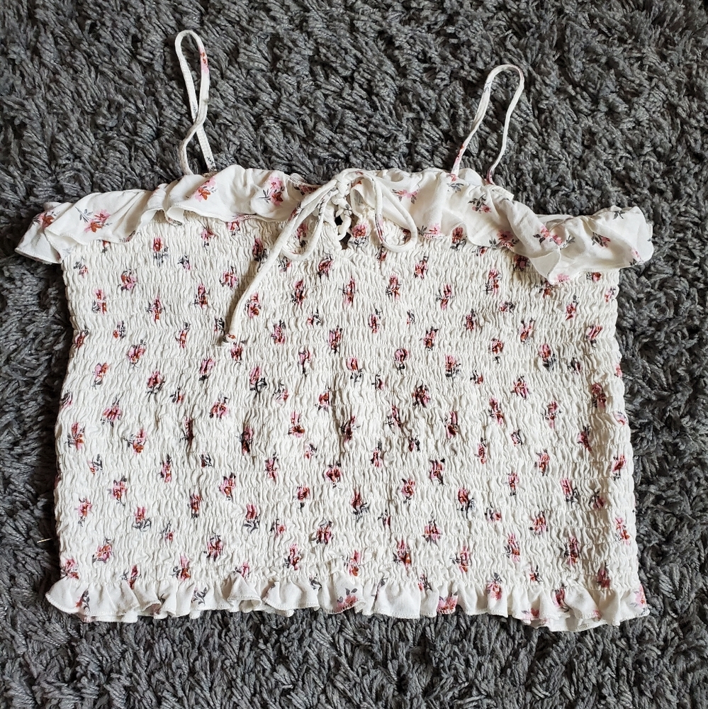 AE Smocked Floral Top, size XL